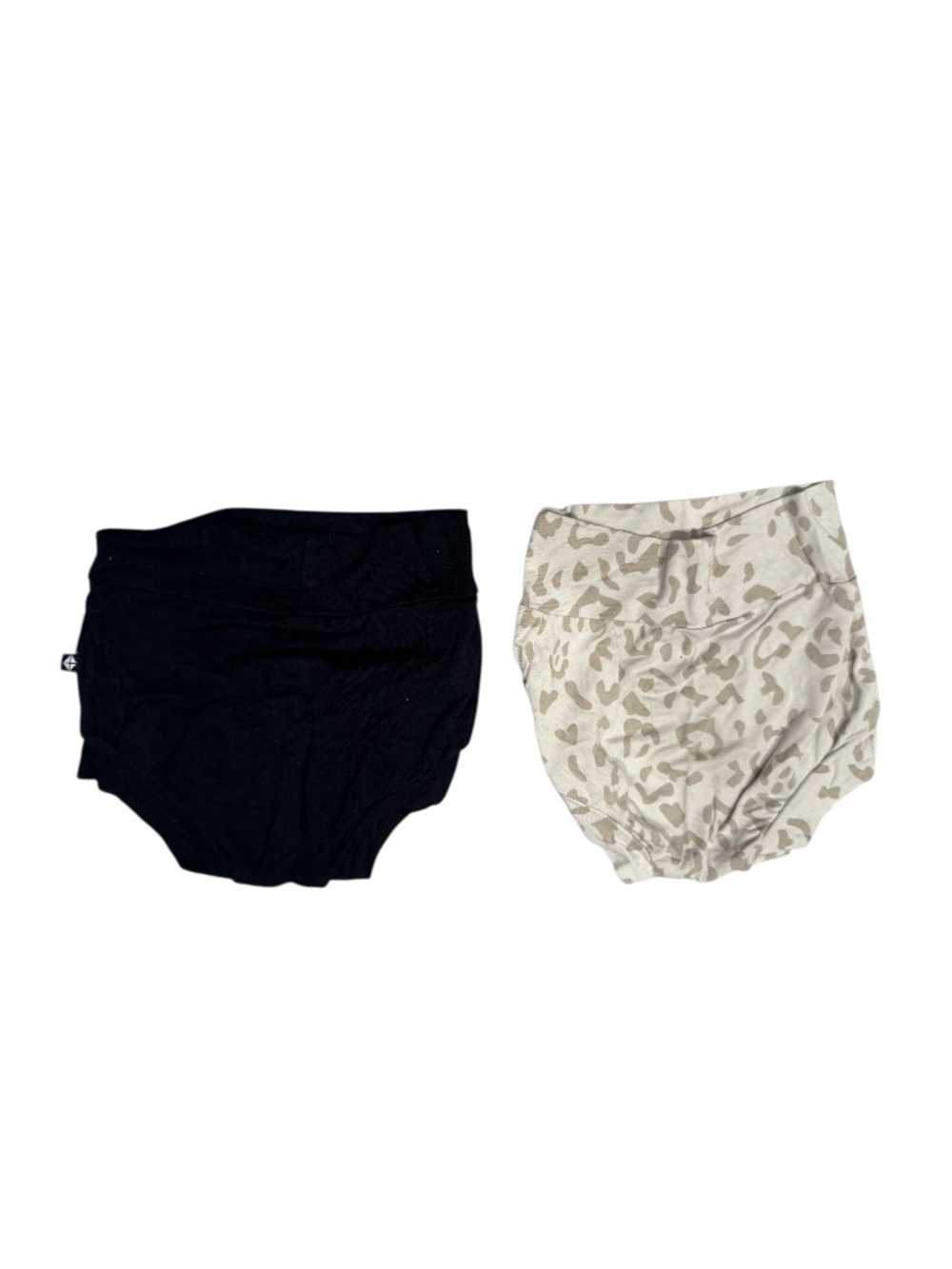 KYTE set of 2 bummies - black & oat leopard - size 2